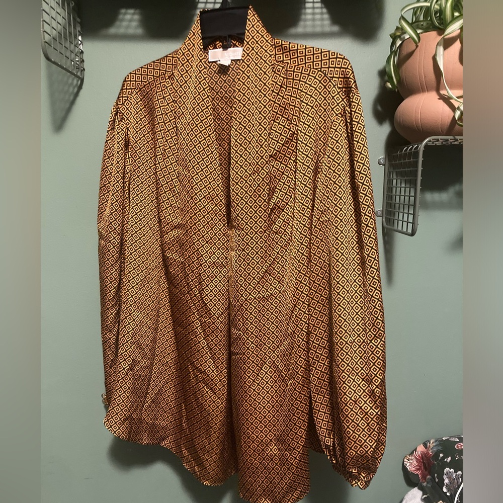 MICHAEL Michael Kors Orange and Black Geometric Shirt